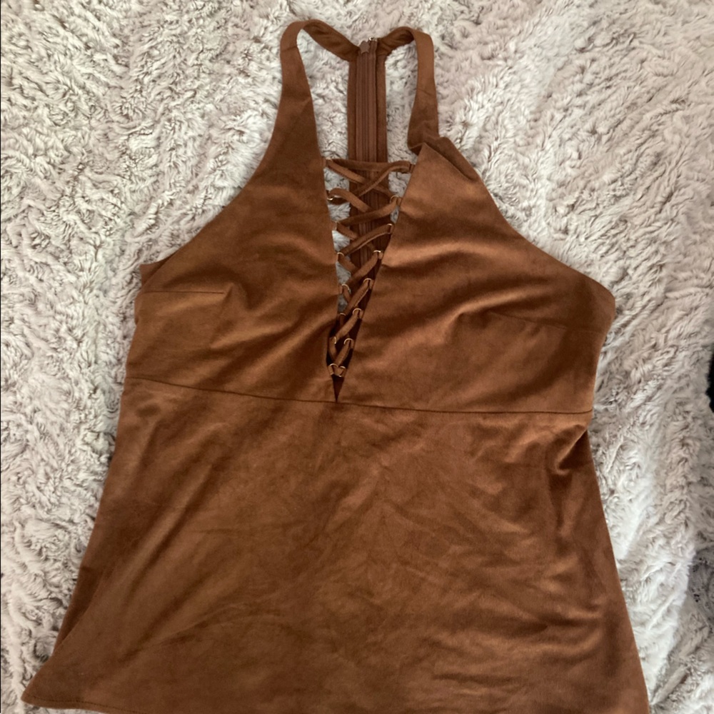 Express suede top